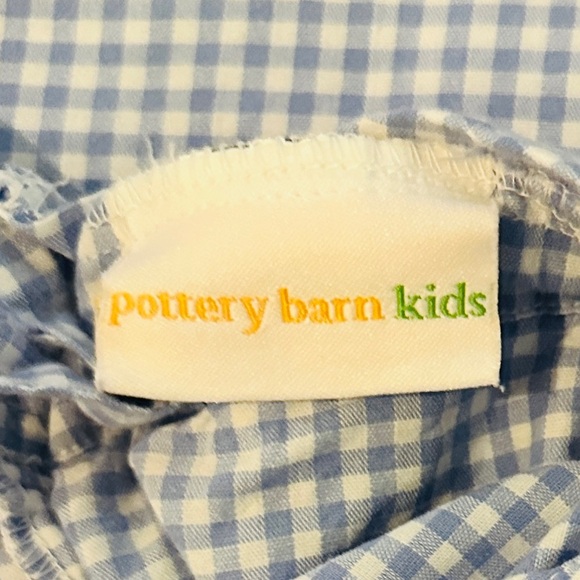 Pottery Barn kids twin blue gingham duvet cover, button closure, like new - Picture 5 of 6